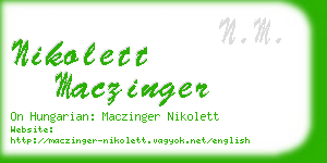 nikolett maczinger business card